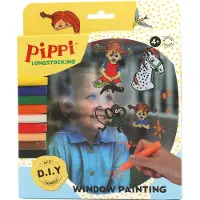 Peppi Pitkätossu Pippi Fönstermålning