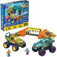 Mega Mattel Hot Wheels Monster Trucks -Wrex Bone Crash Stunt Track Construction Toy