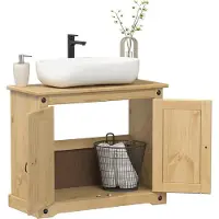 vidaXL Tvättställsskåp Corona, 73X33X60 Cm, Massivt Furuved