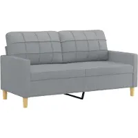vidaXL 2-sitssoffa ljusgrå 140 cm tyg