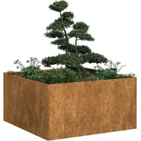 vidaXL Planteringskärl rostig 80x80x40 cm väderbeständigt stål