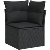 vidaXL Loungegrupp för trädgården med dynor 8 delar svart konstrotting