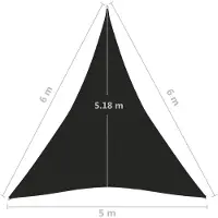 vidaXL Solsegel 160 g/m² svart 5x6x6 m HDPE