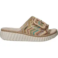 Rieker Pantolette beige / blå / grön / rosa