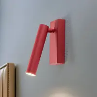 Argon LED vägglampa Rulo , Röd, Vardagsrum / matsal, Metall, LED-vägglampa, vägglampa inomhus