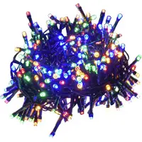vidaXL LED-ljusslinga, 400 dioder, tätt placerad, färgglad, 13 m, PVC