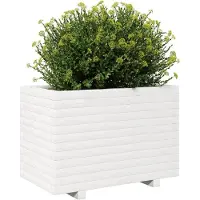 vidaXL Odlingslåda vit 70x40x49,5 cm massiv furu