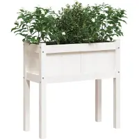 vidaXL Odlingslådor med ben vit 70x31x70 cm massiv furu