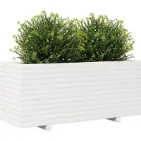 vidaXL Odlingslåda vit 110x40x49,5 cm massiv furu