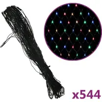 vidaXL Ljusnät flerfärgad 4x4 m 544 LED inne/ute