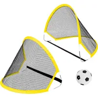 TOYROCK Hopfällbara Fotbollsmål 2-pack och Boll