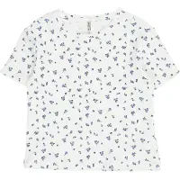 Kids Only T-shirt - KogBella - Rib - Mazarine Blue/White Bakgrun - - 7-8 år (122-128) - T-shirt