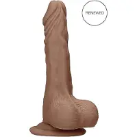 Realrock - dildo med pung - realistisk - 17cm - mörk hudfärg