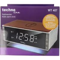 Technoline WT 487, Digital väckarklocka, Rektangel, Multifärg, FM, Knappar, AC/Batteri