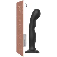 Strap-On-Me - böjd dildo med sugpropp - svart - storlek L