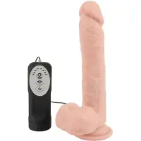 Medical Silicone Medical Thrusting - vibrator med sugpropp, stöt- och roterande (hudfärgad)