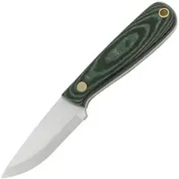 Enzo Necker 70, green micarta, leather sheath 9804