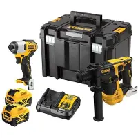 DeWalt Verktygspaket DCK2104P2T-QW (DCG801 + DCH072); 12 V; 2x5,0 Ah batt.