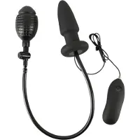 You2Toys - uppblåsbar analplugg vibrator - svart
