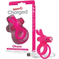 Screaming O Charged Ohare Rechargeable Wearable Rabbit Vibrator Double Ring - Pink