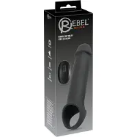Rebel - vibrerande penishylsa med radiofjärrkontroll - svart