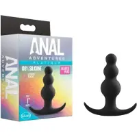 Anal Adventures Platinum - analplugg med pärlor - svart