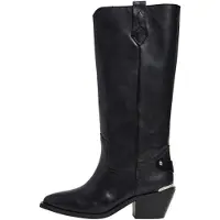 Pepe Jeans för kvinnor. PLS50568 Läderstövlar April Neutral svart (39), Hud, 5 till 8 cm, Ingen, Casual