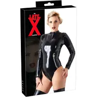 Late X Latex långärmad bodysuit för damer (svart) - M