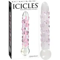 Icicles No. 7 - glasdildo med pärlor