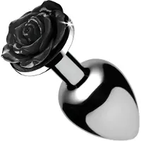 Booty Sparks Black Rose - analplugg i aluminium (silver‑svart)
