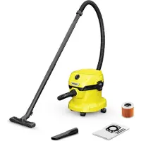 Kärcher WD 2 Plus V-12/4/18/C - Dammsugare - med behållare - med/utan påse - gul