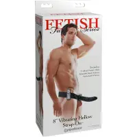 Pipedream Fetish Strap-On 8 - påspänningsbar, ihålig vibrator (svart)