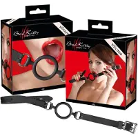 Bad Kitty - silikon munboll med ring - svart