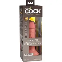 King Cock Elite 6 - vibrator med sugkopp (15 cm) - naturfärg