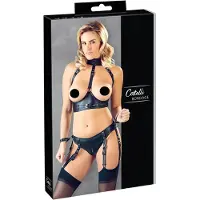 Cottelli collection Bondage BH-Set med höfthållare - Svart - S - Svart