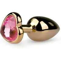 EasyToys - analplugg metall - guld-rosa 2,5 cm