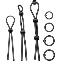 Addicted toys - penisring set silikon 7-pack svart