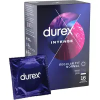 Durex Intense - kondom - räfflad och prickig - 16 st