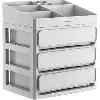 InnovaGoods Organisateur de maquillage - Makeser - - Gris - 3 tiroirs - Plateau amovible grå