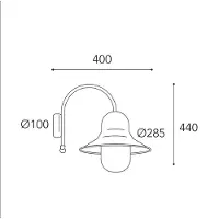 MORETTI Luce Vägglampa utomhus Campula 2091, dimbar, Brun / mässing, Mässing, Antik