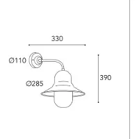 MORETTI Luce Vägglampa utomhus Campula 2090, dimbar, Brun / mässing, Mässing, Antik