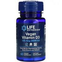 Elinajan pidentäminen,Life Extension Life Extension, Vegan Vitamin D3, 125mcg (5000IU), 60 veggie capsules