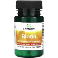 Swanson Health , Biotin, Tidsbegränsad, 10,000 mcg, 60 Tabletter