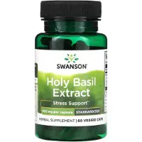 Swanson Health Helig basilikabladsextrakt, 400 mg, 60 vegetabiliska kapslar