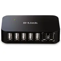 D-Link DUB-H7/E USB-hubb 7 Port USB-A USB 2.0 480 MBit/s med snabb-laddning Svart DUB-H7/E