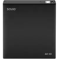 Savio AK-43 optical disc External Slim drive DVD±R/RW CD±R/RW Black, Svart, Front, Stationär/bärbar dator, DVD±RW, USB 2.0, 24X