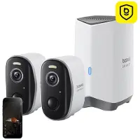Baseus Security N1 2K utomhusövervakningskit (2 kameror) - vit