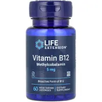 Life Extension , Vitamin B12 Metylcobalamin, 5 mg, 60 Vegetariska Löken