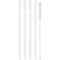 Zwilling Sorrento Sorrento Glassugrör. Set med 4 x transparenta raka sugrör + rengöringsborste. L 230 mm, Ø 9mm & glasets tjocklek 2 mm.