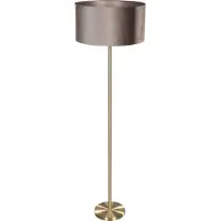 QAZQA Golvlampa mässing med sammetskärm taupe 50 cm - Simplo